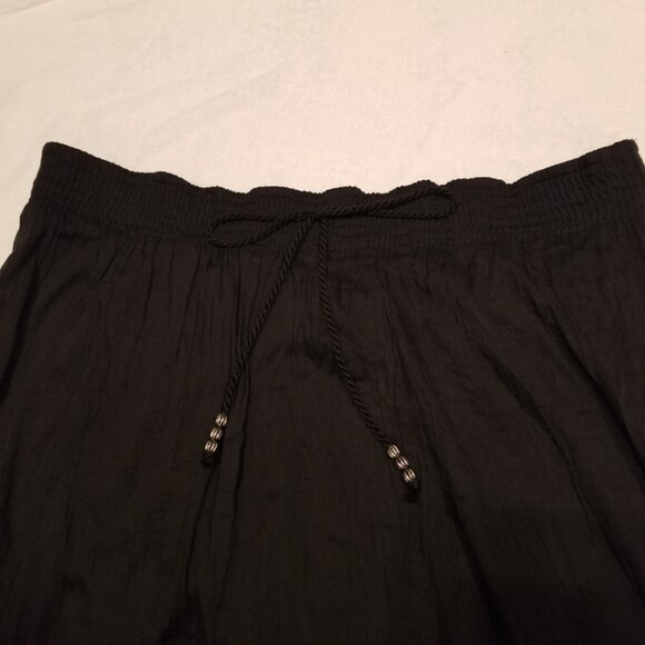 NWT 100% Cotton Black Maxi Skirt Studded Ruffle Tiered Long Addition Elle XLarge - Picture 5 of 15